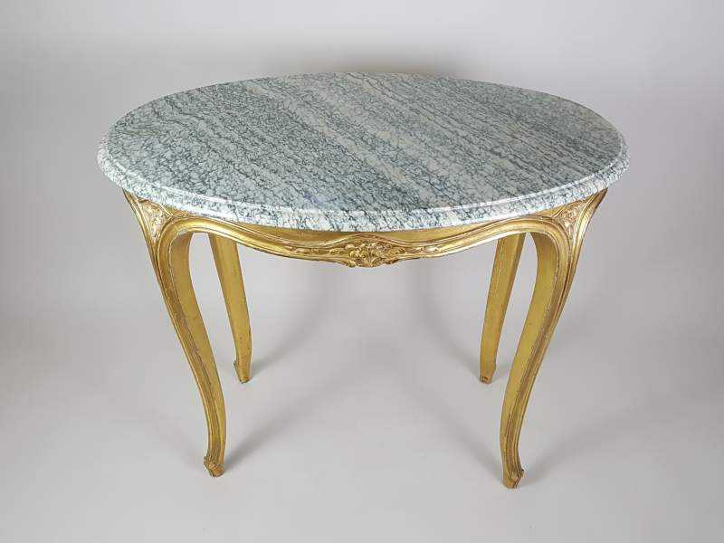 French green marble topped Console Table with gilt base