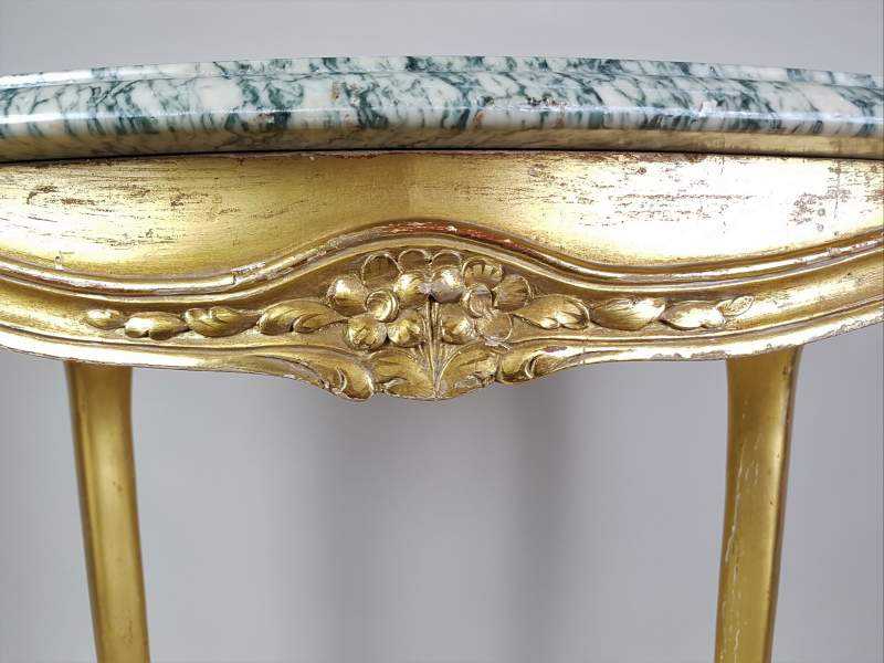 French green marble topped Console Table with gilt base