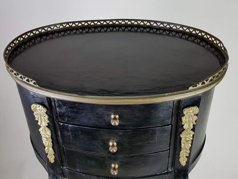 Pair of French ebonised decorative Bedside Tables