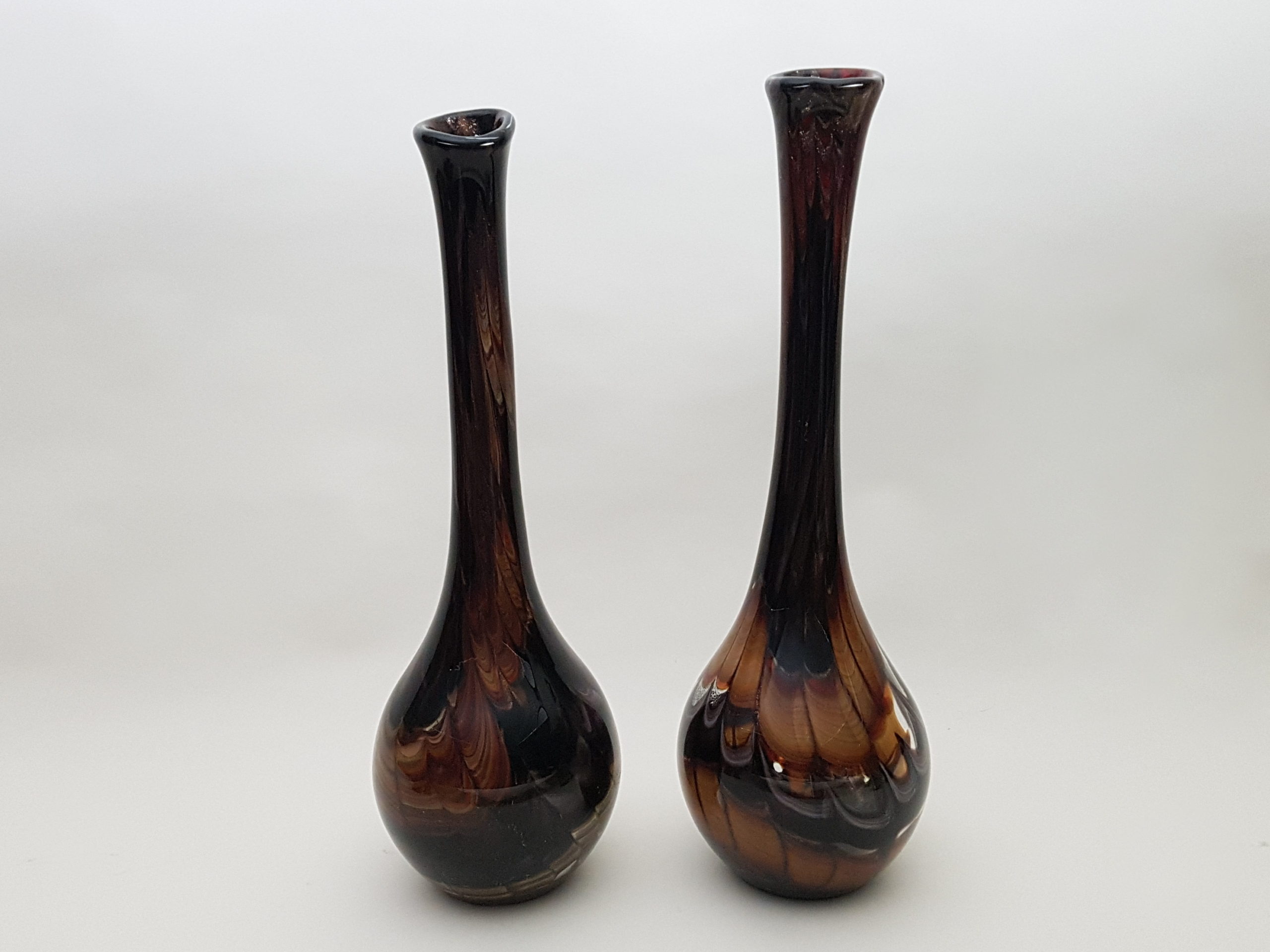 Pair of Decorative Mid Century Studio Glass Vases
