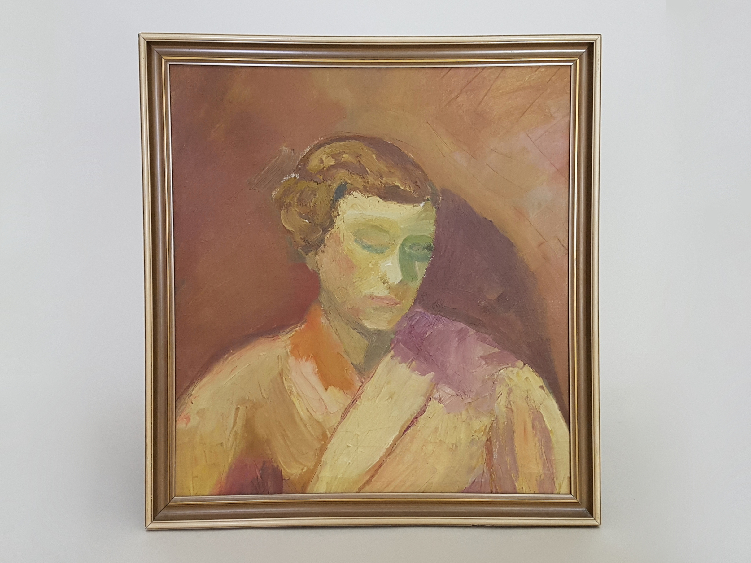 Striking mid century Oil Painting on Canvas