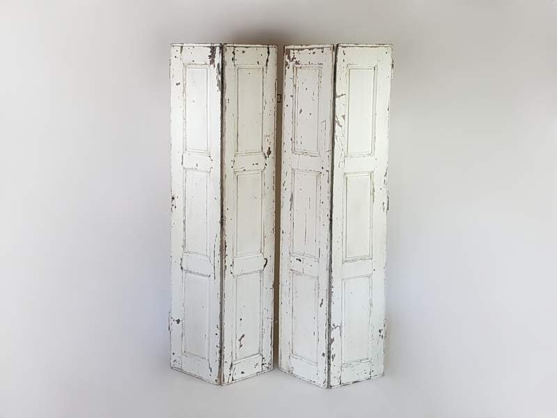 Pair of cream French panelled Shutters