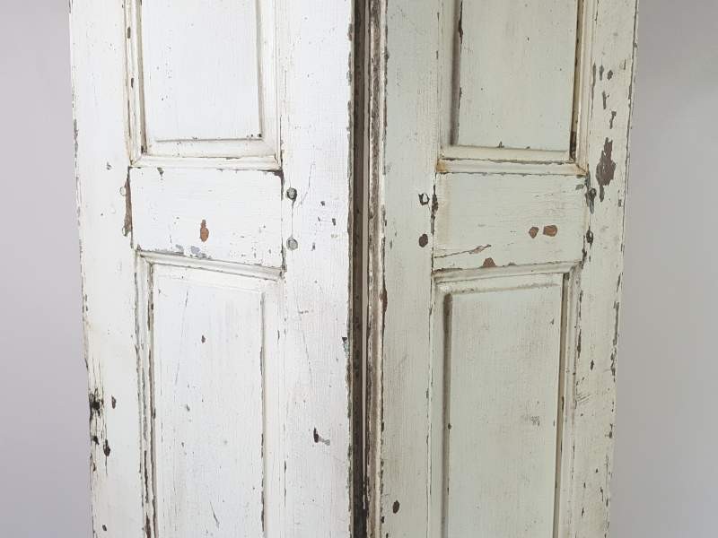Pair of cream French panelled Shutters