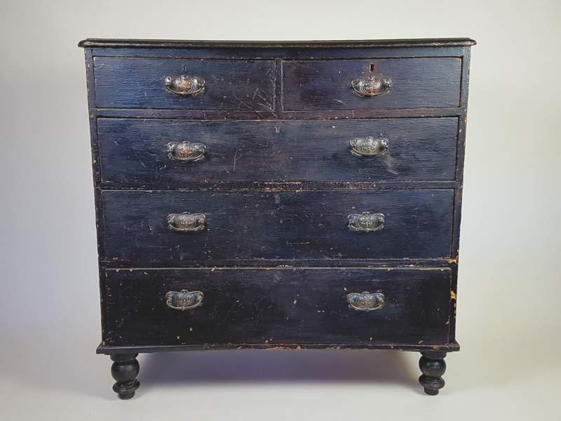 Art Nouveau ebonised Chest of Drawers