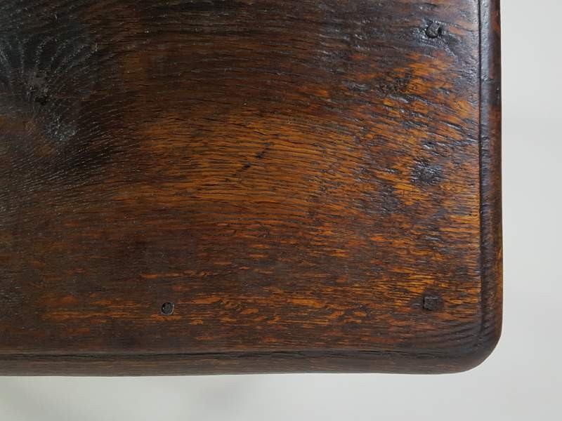 Pair of French dark oak rustic Stools