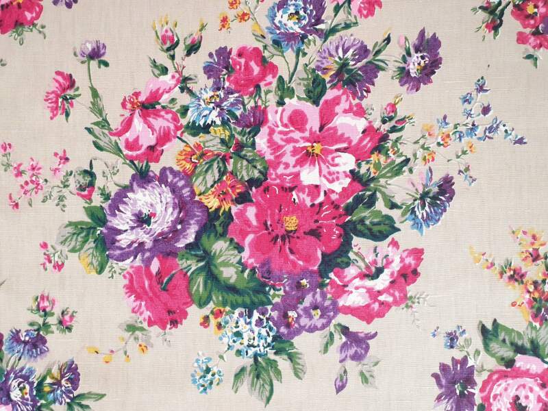 Linen Floral Fabric