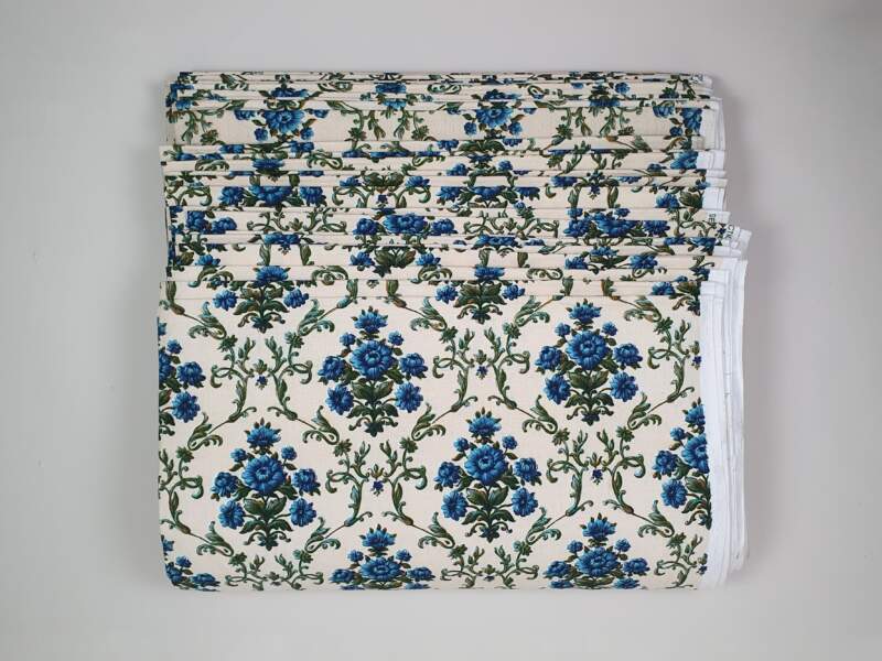 Bolt of 1950s French Bark Cloth with striking mid century design