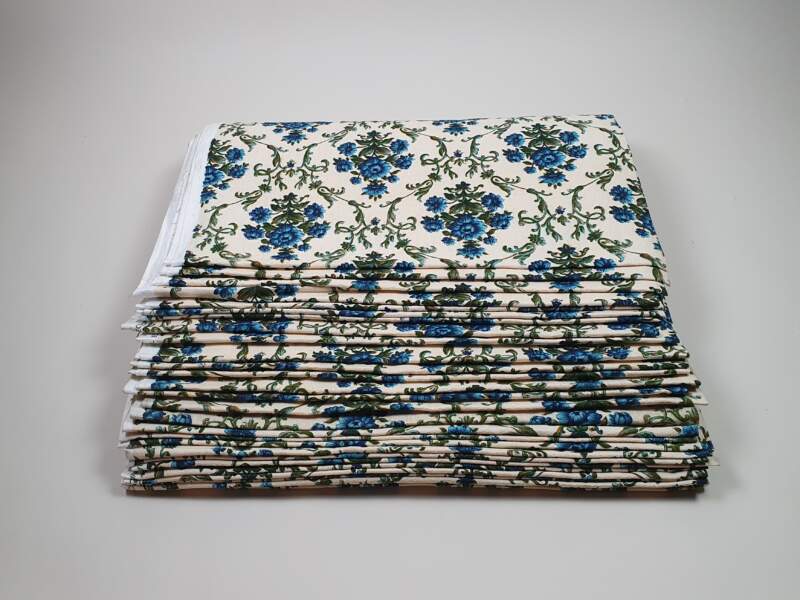Bolt of 1950s French Bark Cloth with striking mid century design