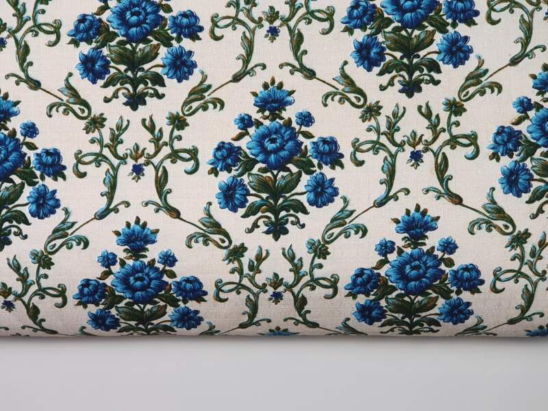Bolt of 1950s French Bark Cloth with striking mid century design