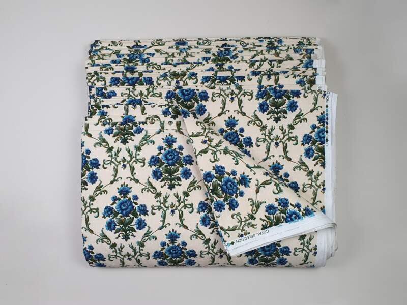 Bolt of 1950s French Bark Cloth with striking mid century design