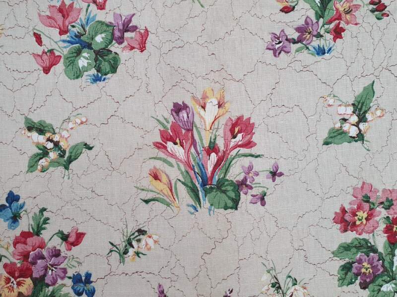Linen Floral Fabric