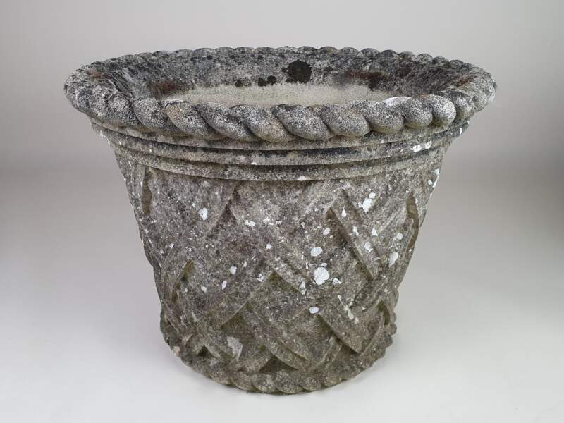 Pair of large lattice design well weathered Composite Planters