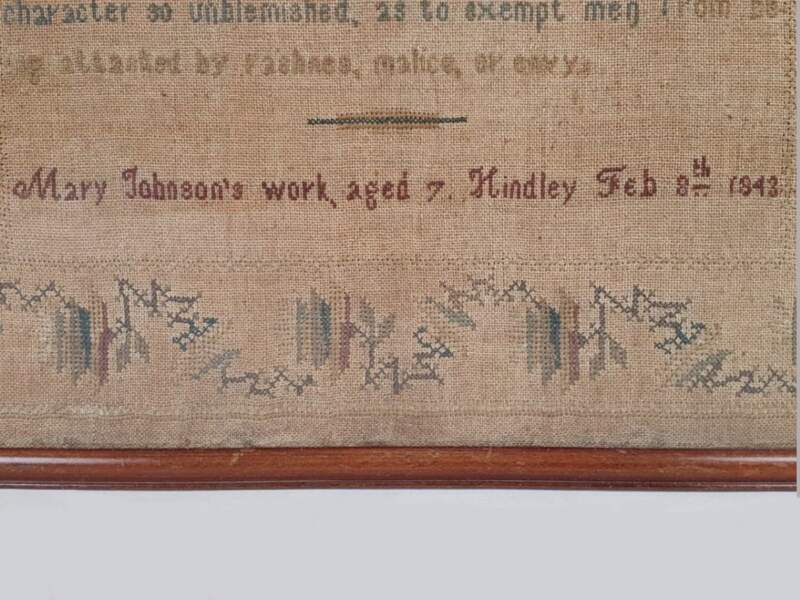 Early Victorian 19th century antique embroidery Needlework Sampler