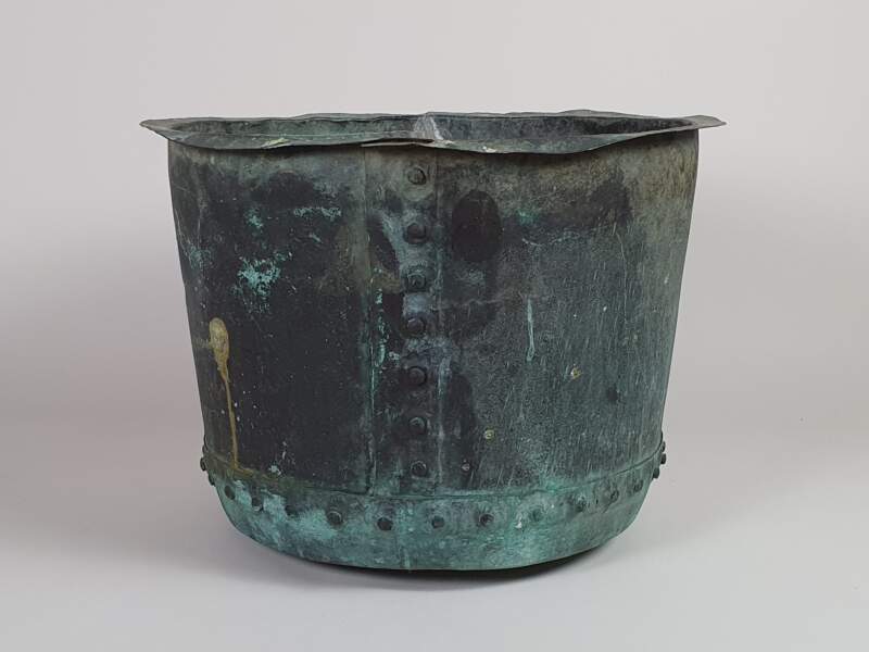Pair of English rivetted Copper Planters with good verdigris