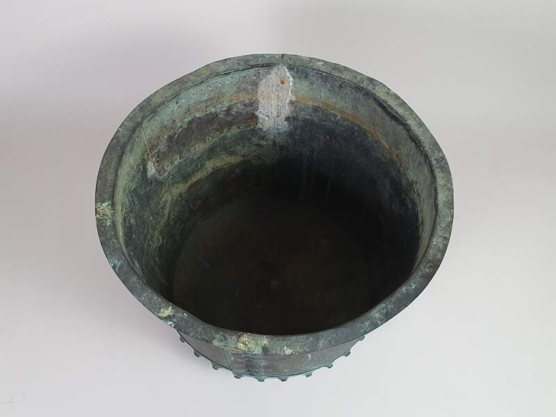 Pair of English rivetted Copper Planters with good verdigris