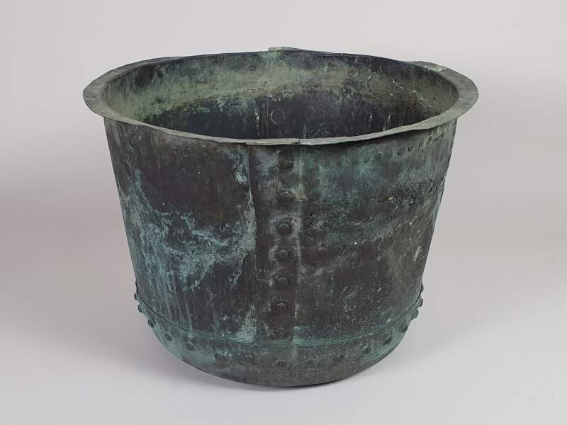 Pair of English rivetted Copper Planters with good verdigris
