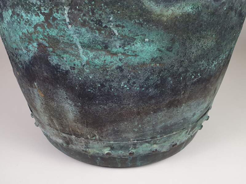 Pair of English rivetted Copper Planters with good verdigris