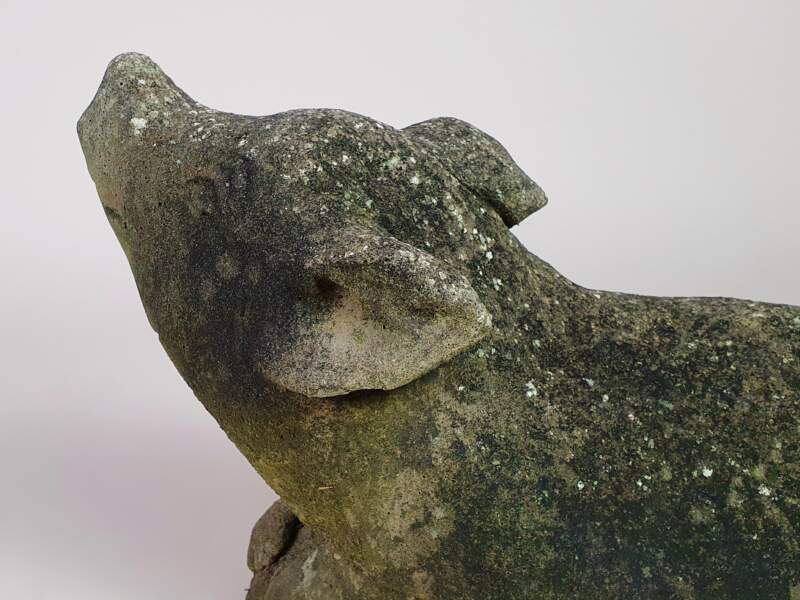 Weathered composite garden Pig
