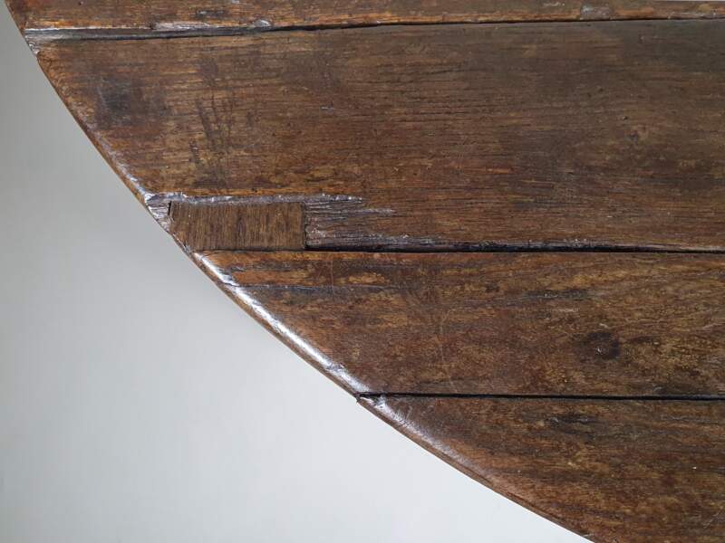 18th century rustic French oak Table with drop leaf sides