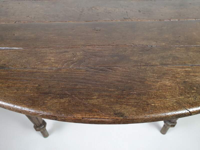 18th century rustic French oak Table with drop leaf sides
