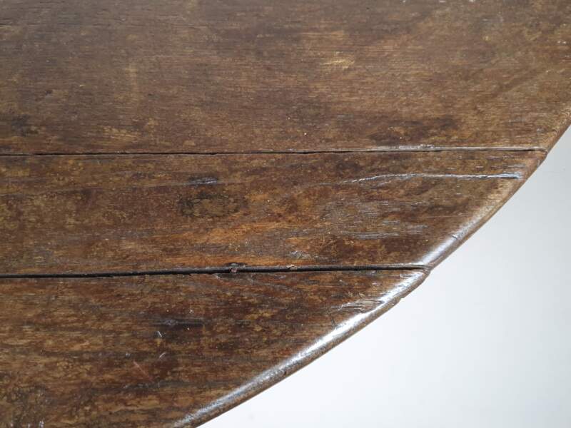 18th century rustic French oak Table with drop leaf sides