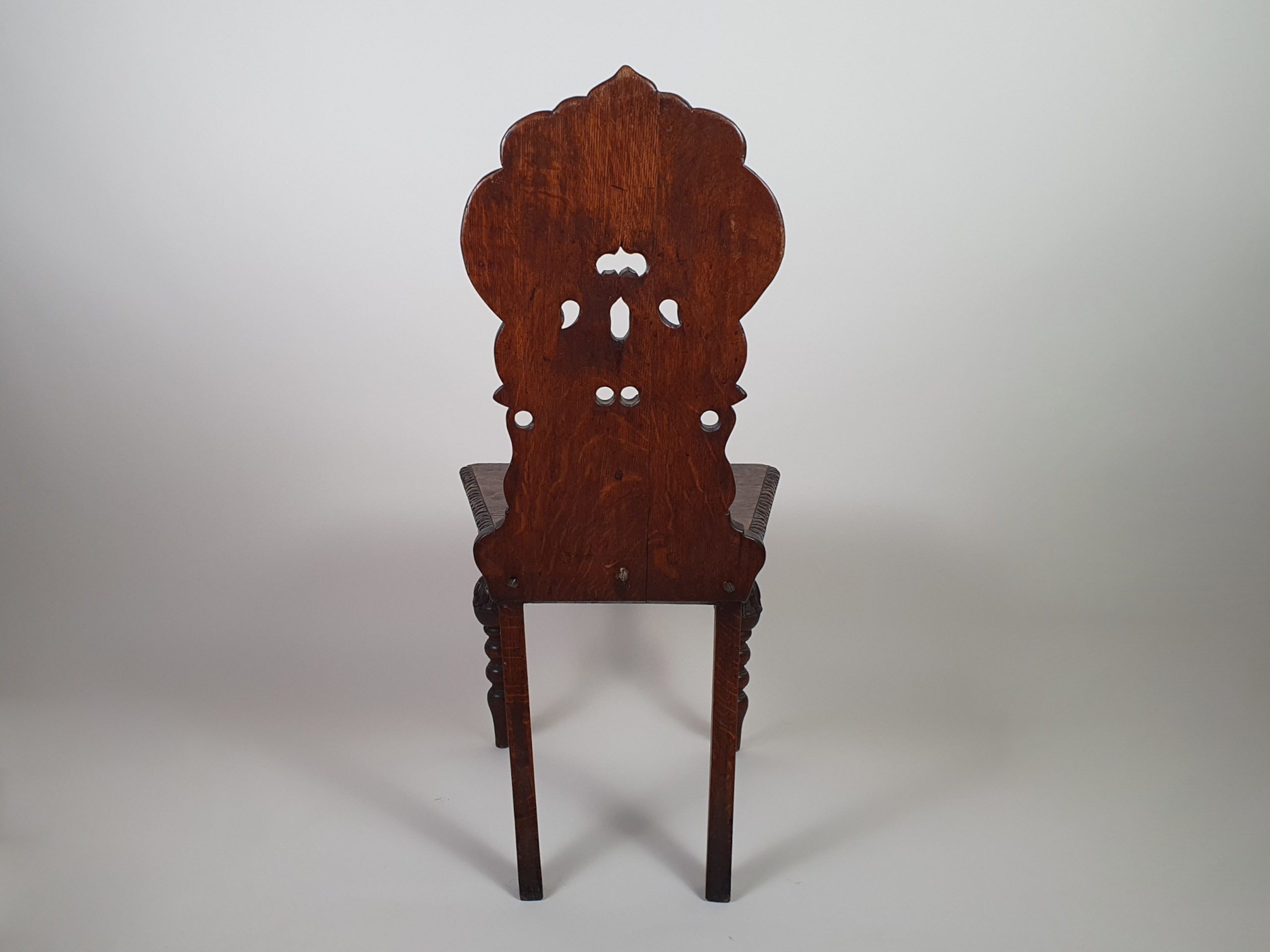 Victorian mahogany carved Green Man Hall Seat