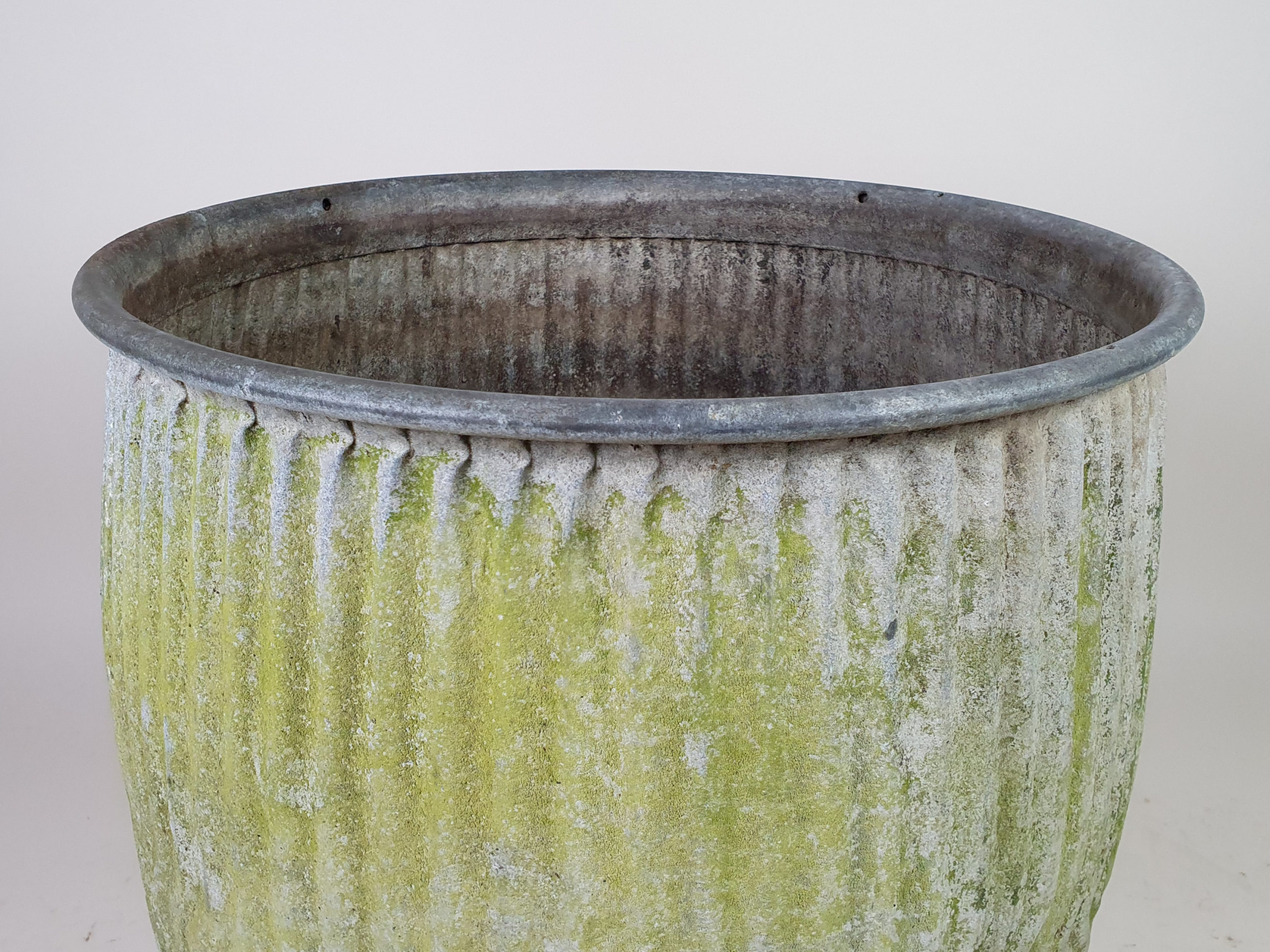 Pair of antique galvanised dolly tub Garden Planters