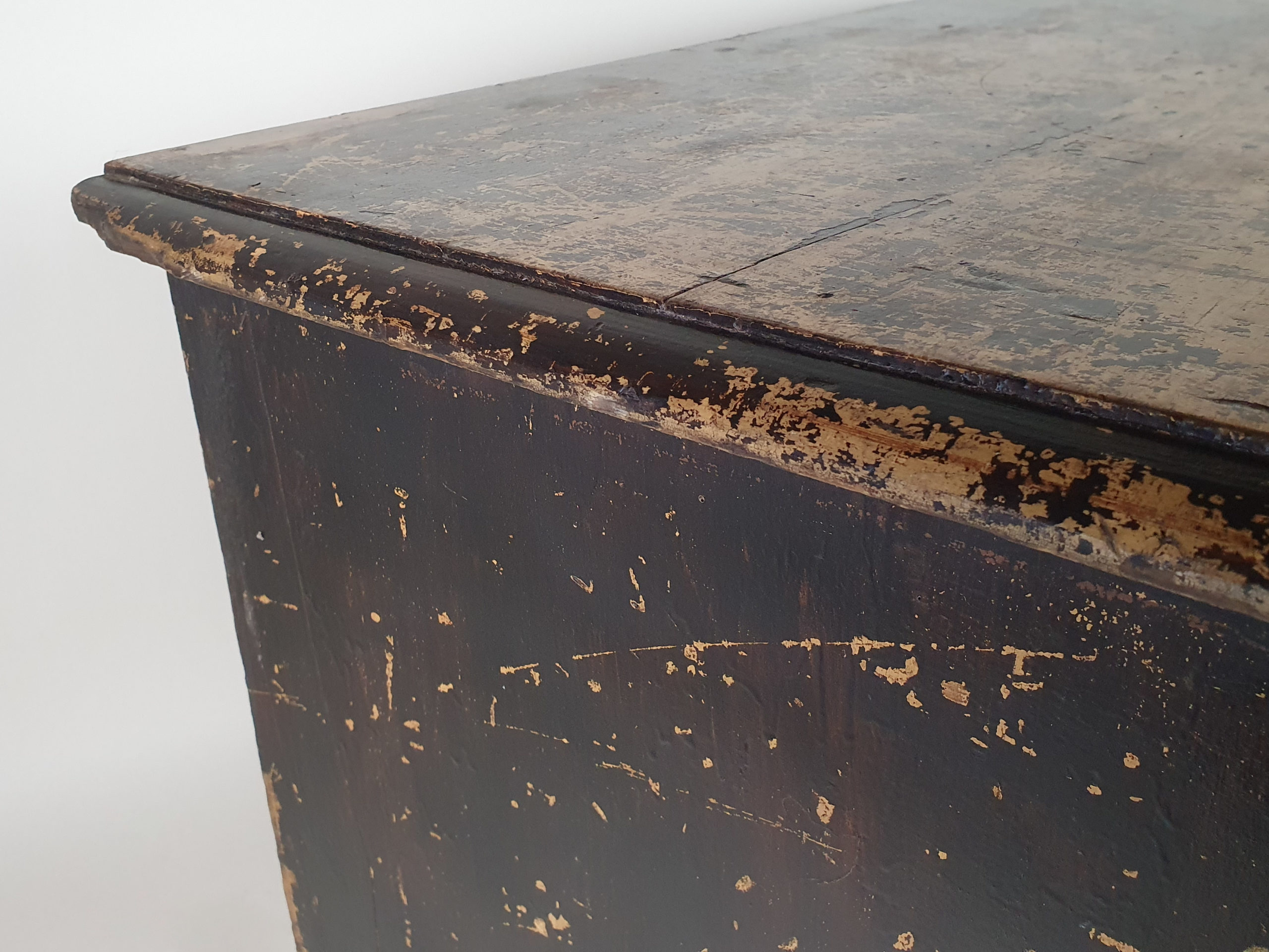 Small Victorian Chest of Drawers with layers of original black paint