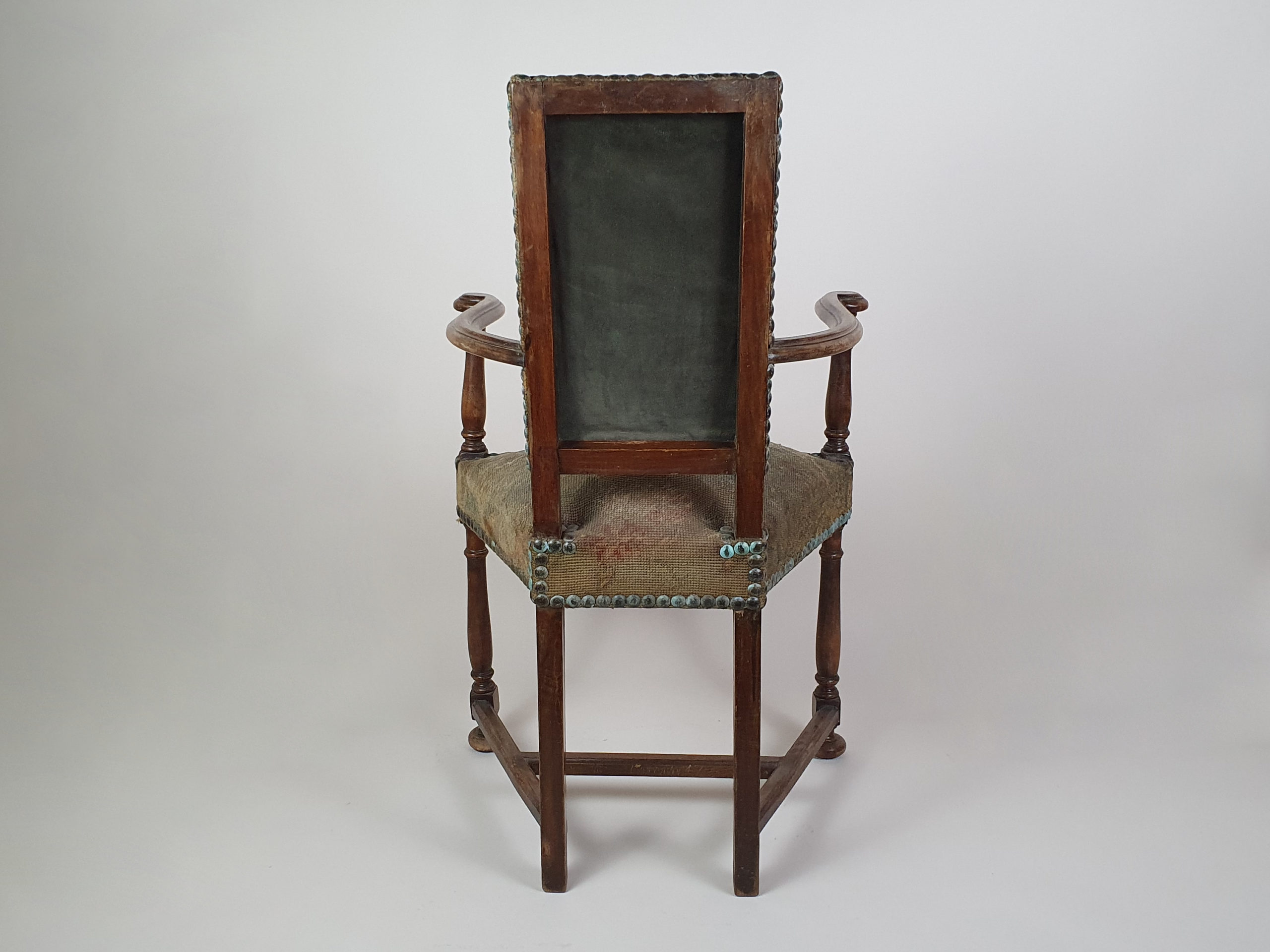 Victorian oak Chair, with earlier tapestry covering