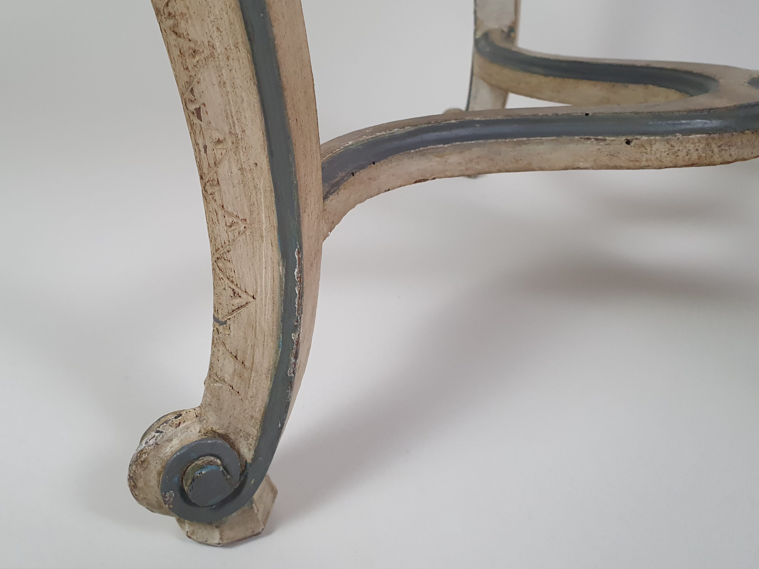 Pair of French caned bergere Chair  with original paint