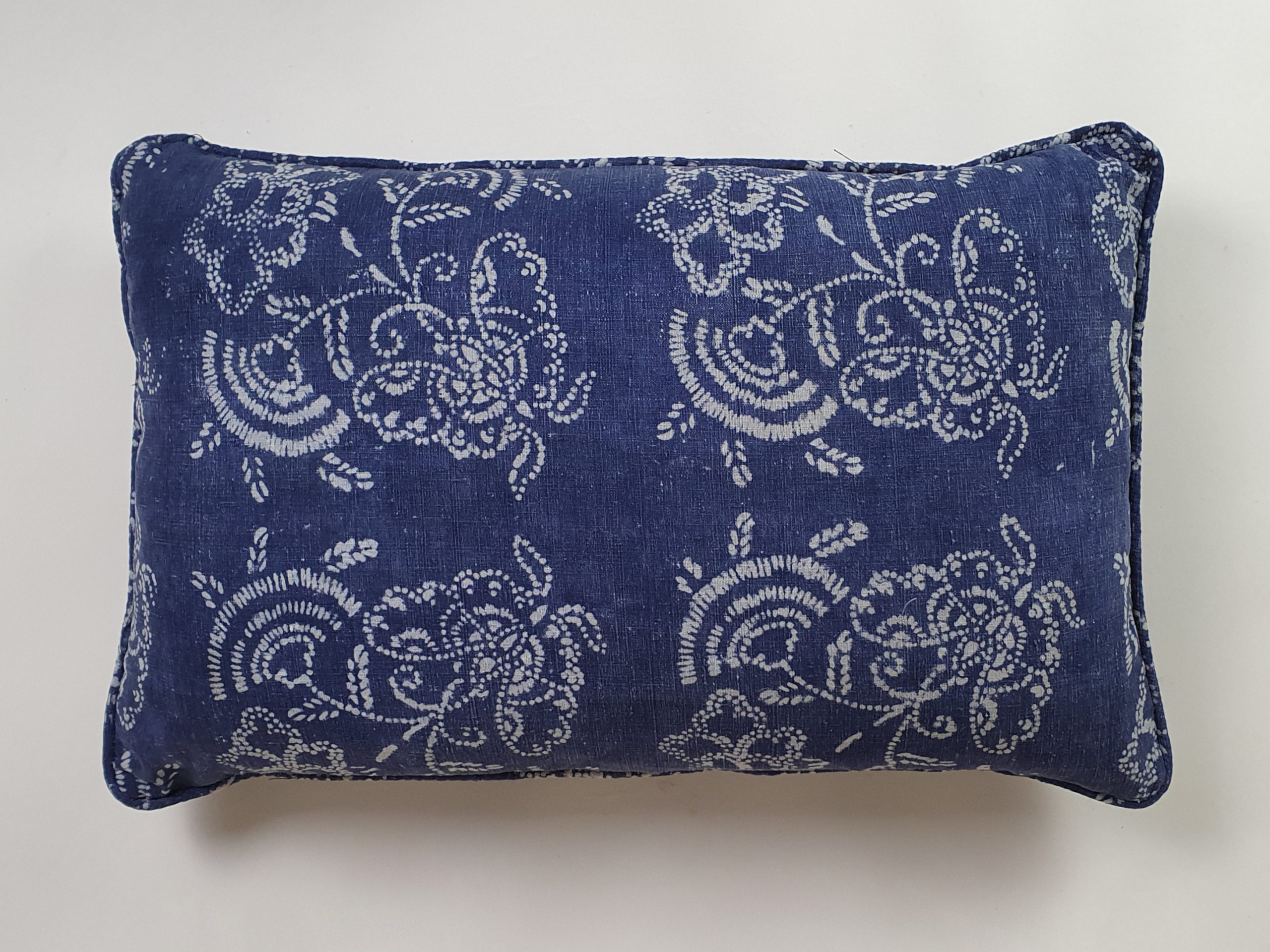 Mid Century Vietnamese indigo resist block printed Cushions