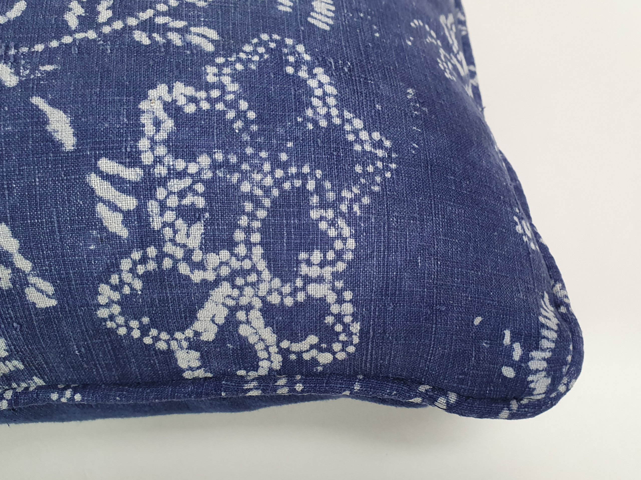 Mid Century Vietnamese indigo resist block printed Cushions