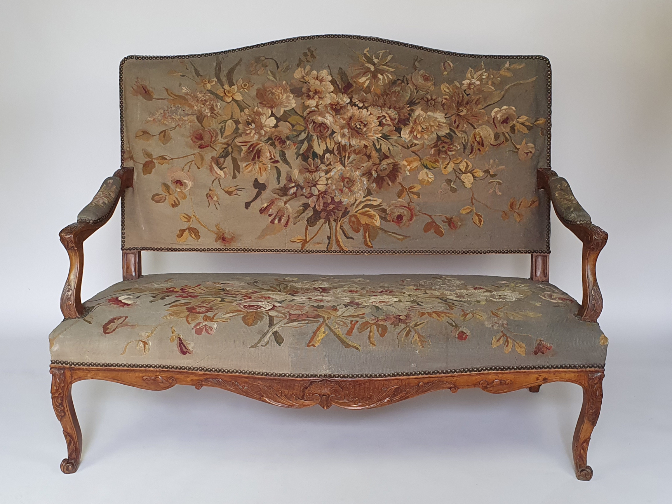 19th century French aubusson fruitwood Sofa