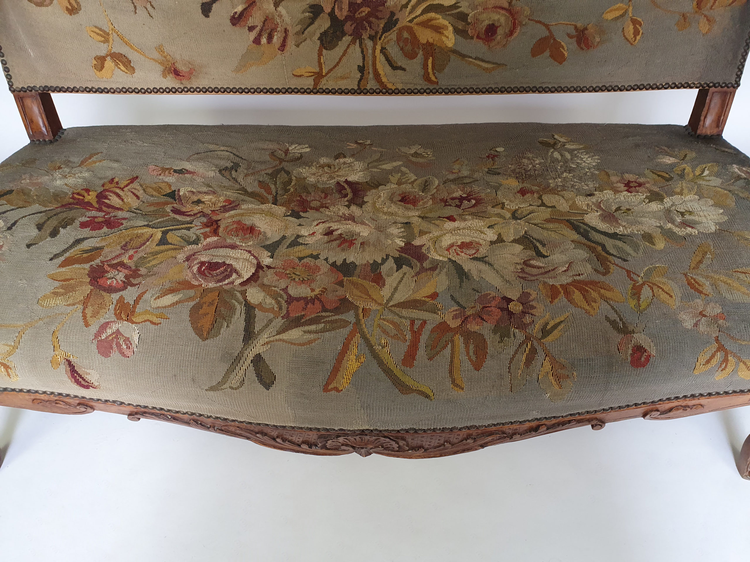 19th century French aubusson fruitwood Sofa