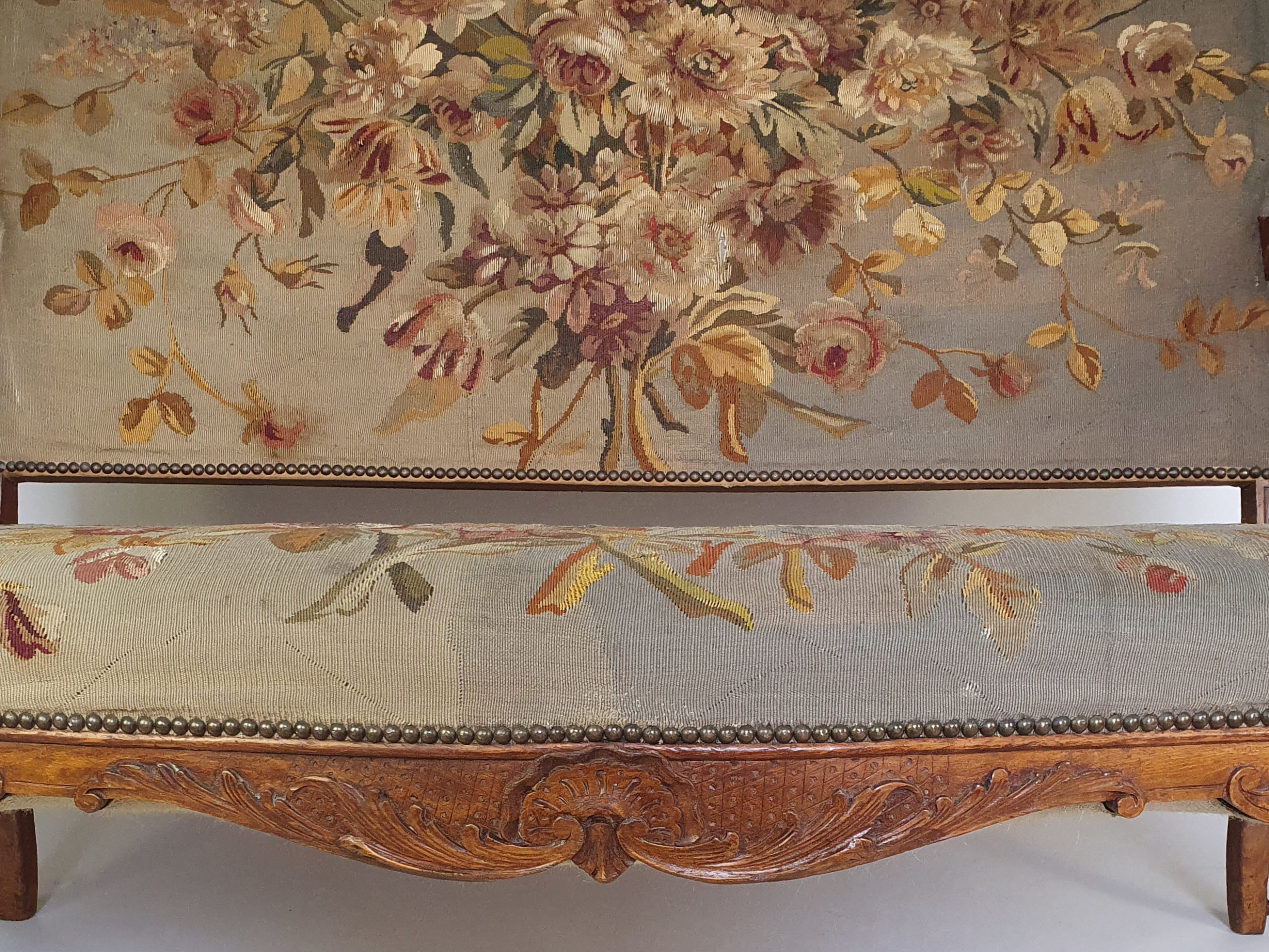 19th century French aubusson fruitwood Sofa