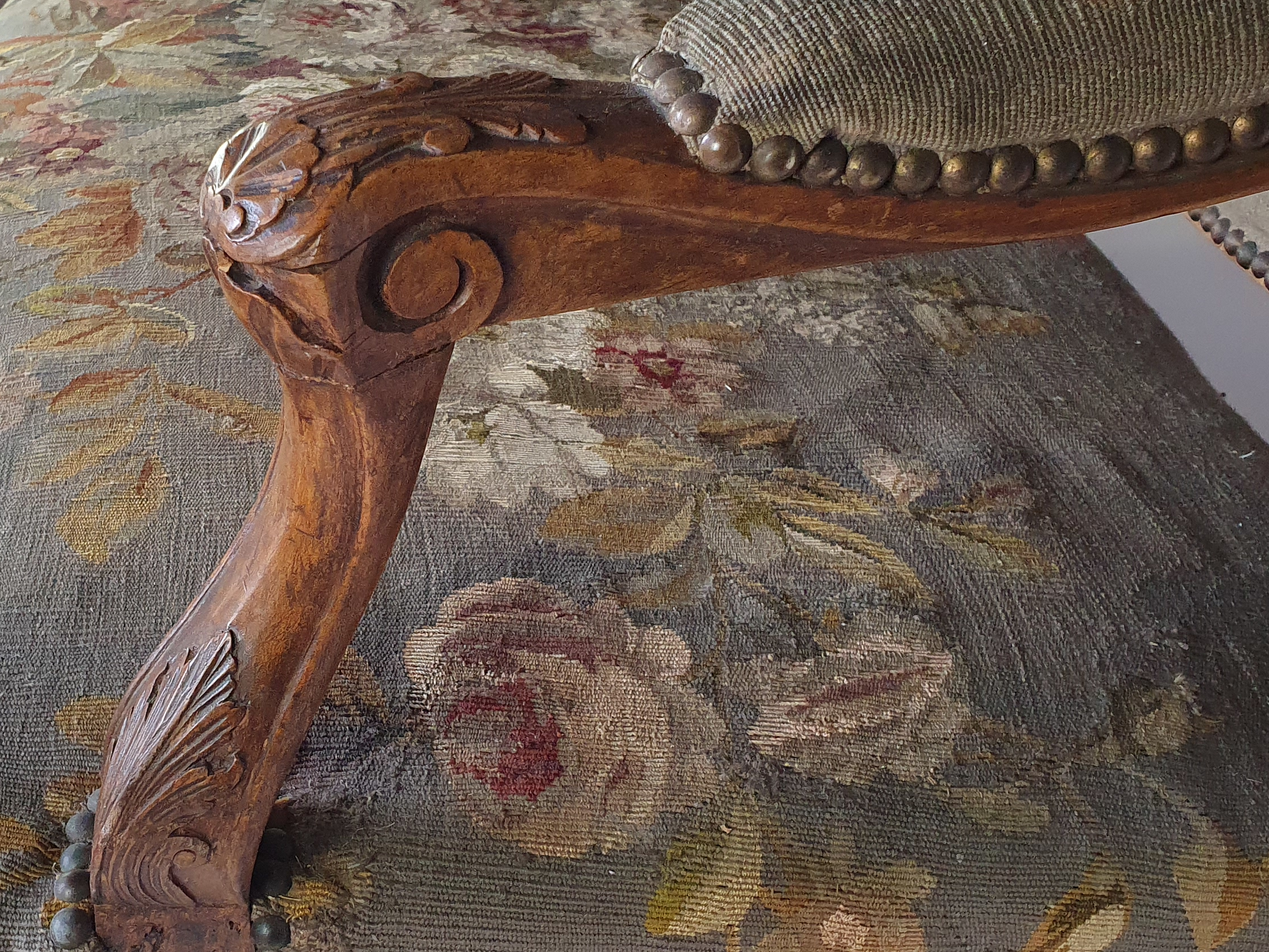 19th century French aubusson fruitwood Sofa