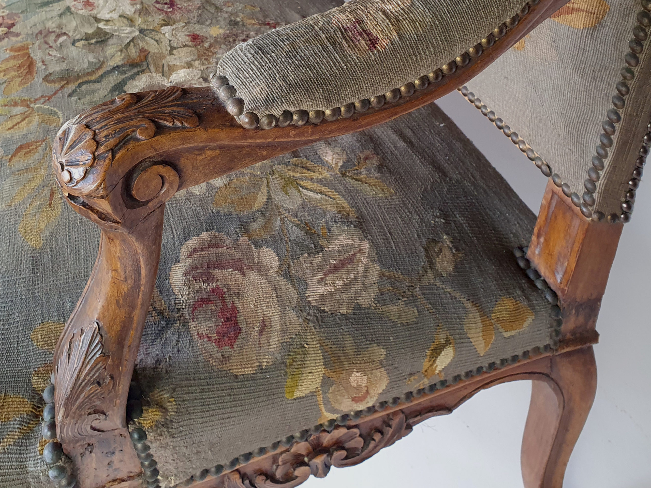 19th century French aubusson fruitwood Sofa