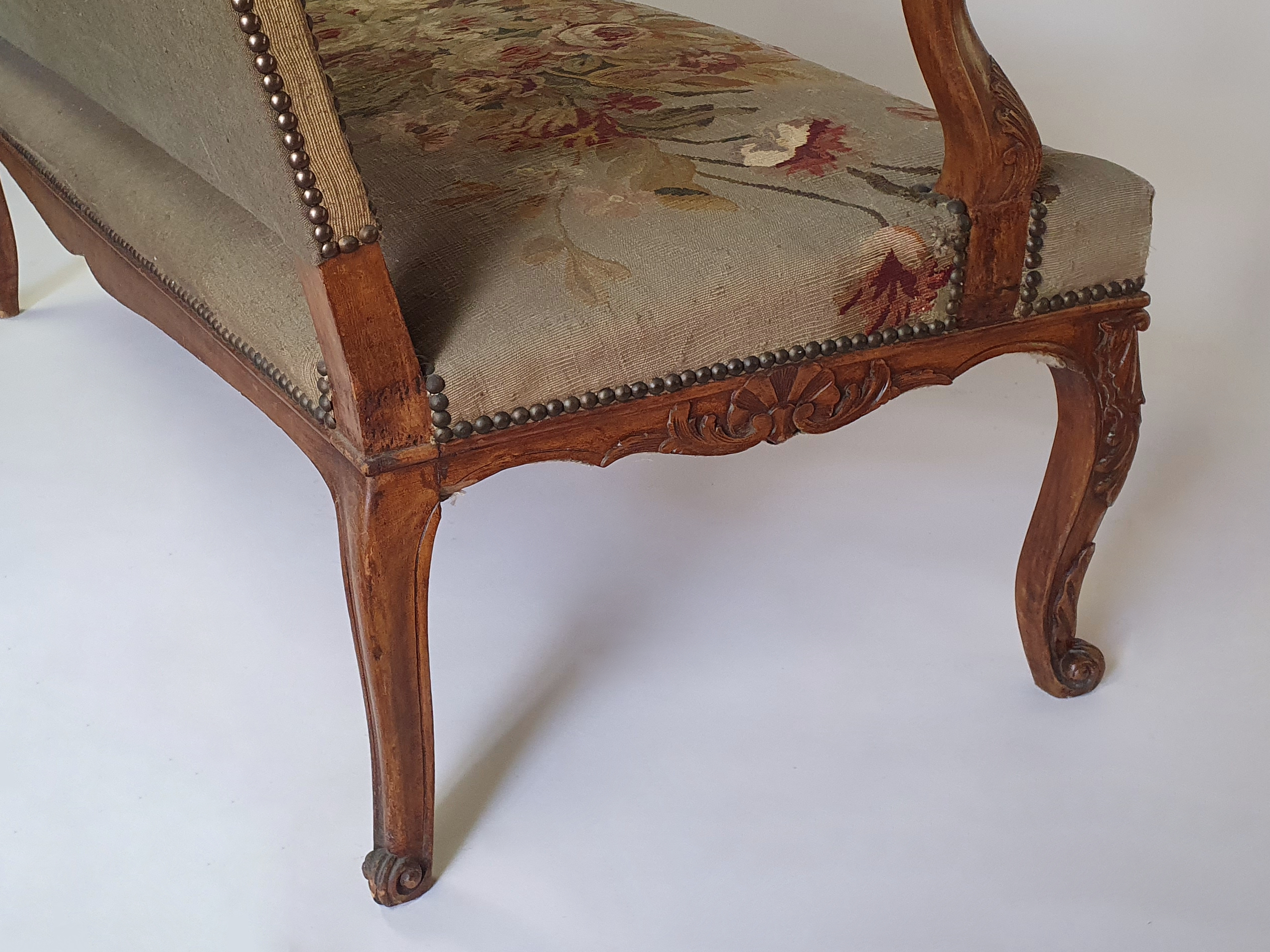 19th century French aubusson fruitwood Sofa