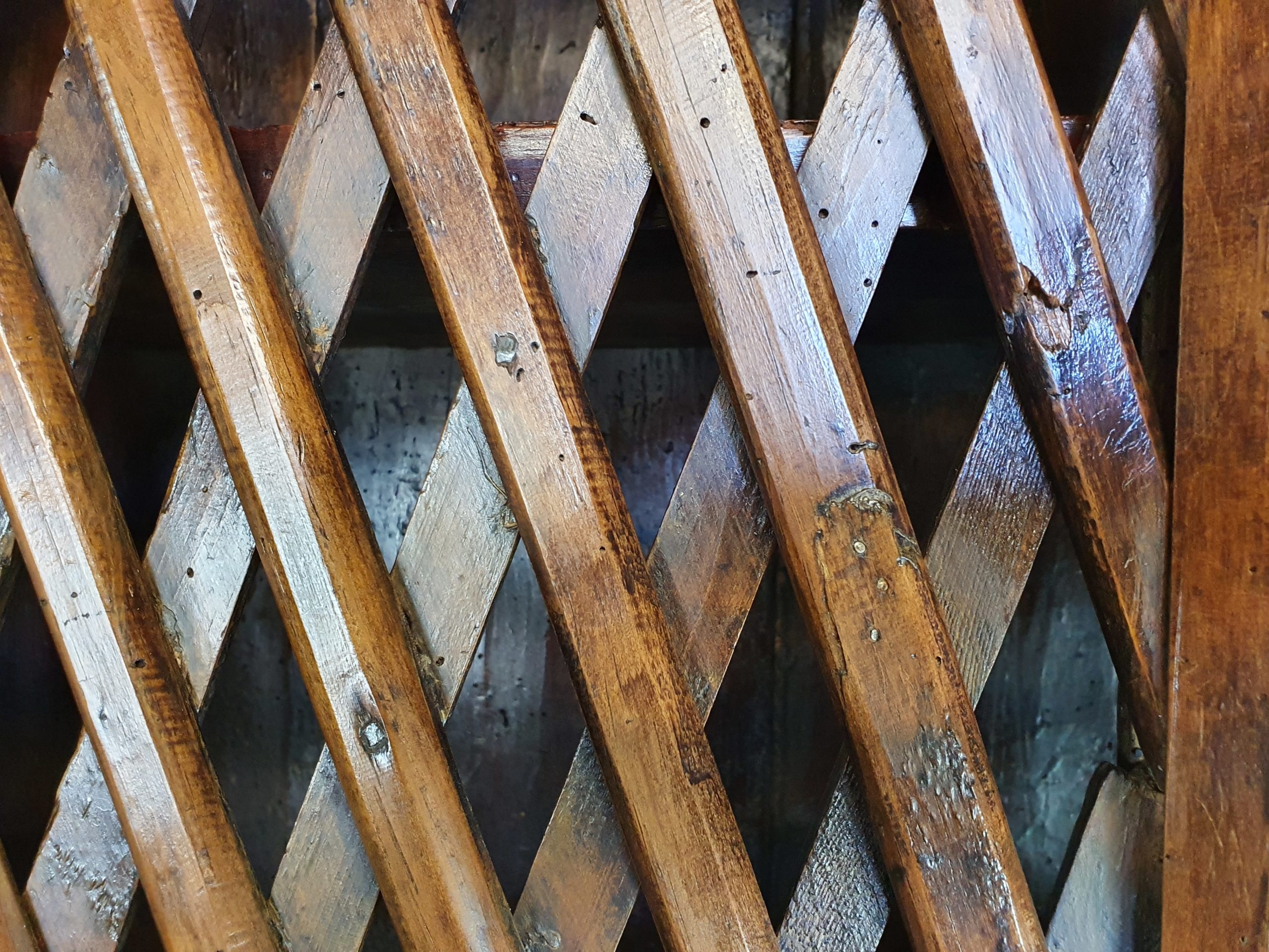 Early 1800s rustic willow and fruitwood French Cupboard