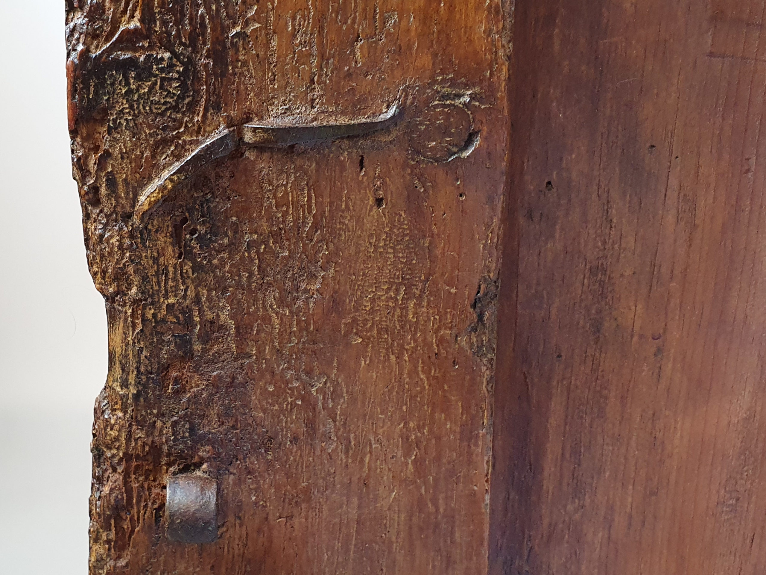 Early 1800s rustic willow and fruitwood French Cupboard