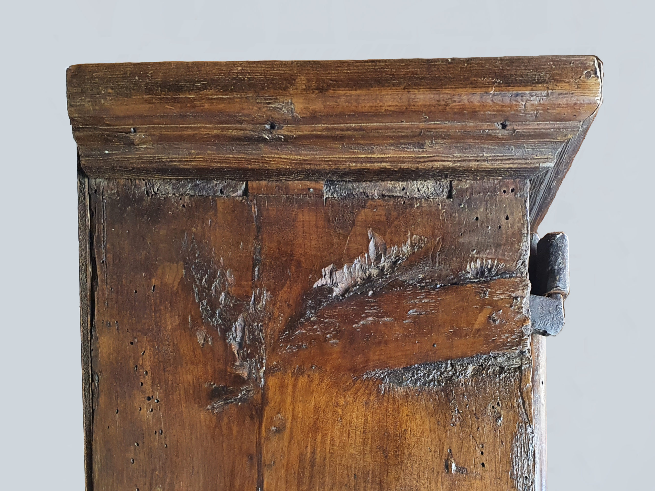 Early 1800s rustic willow and fruitwood French Cupboard