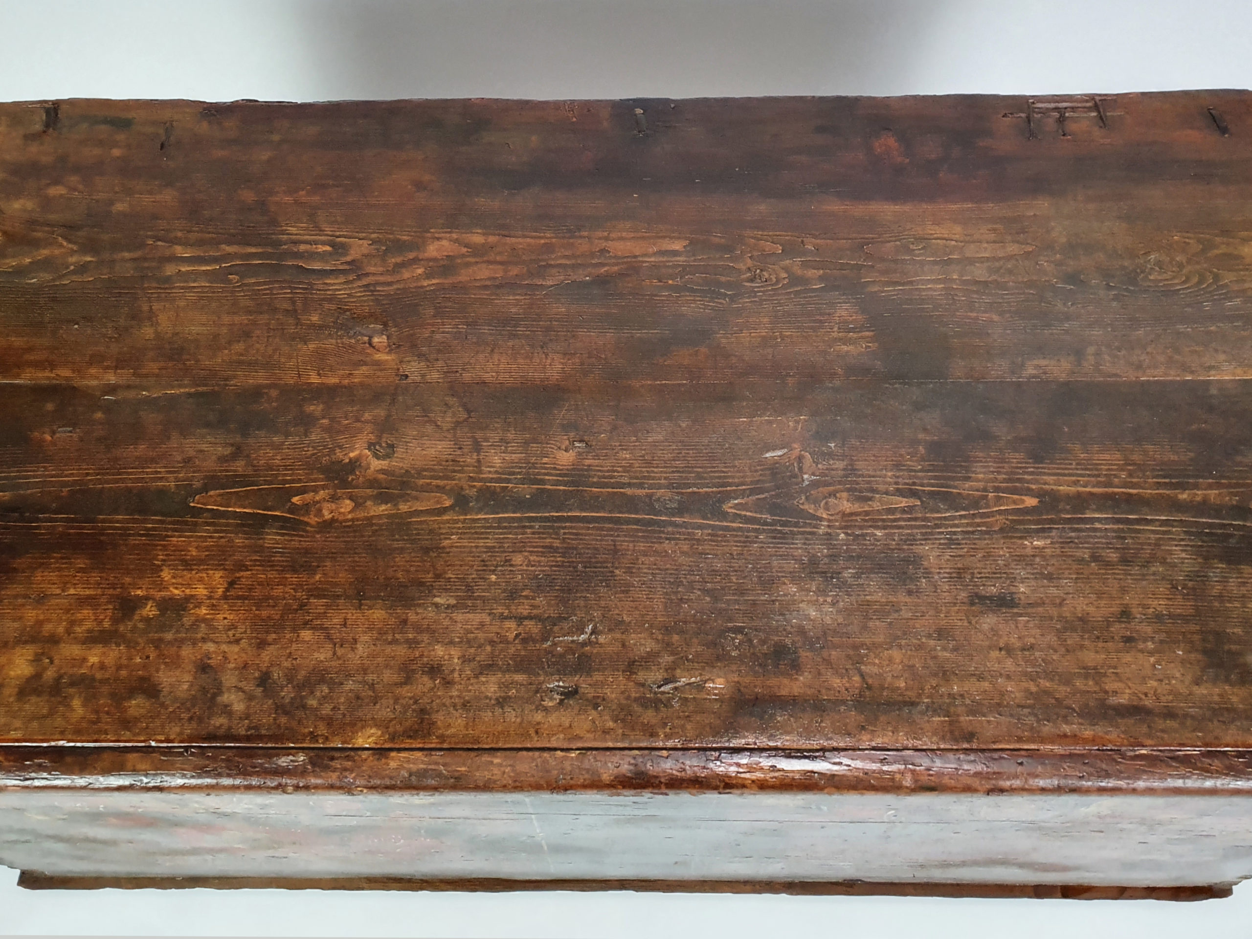 Normandy coffer with folk art design and original paint