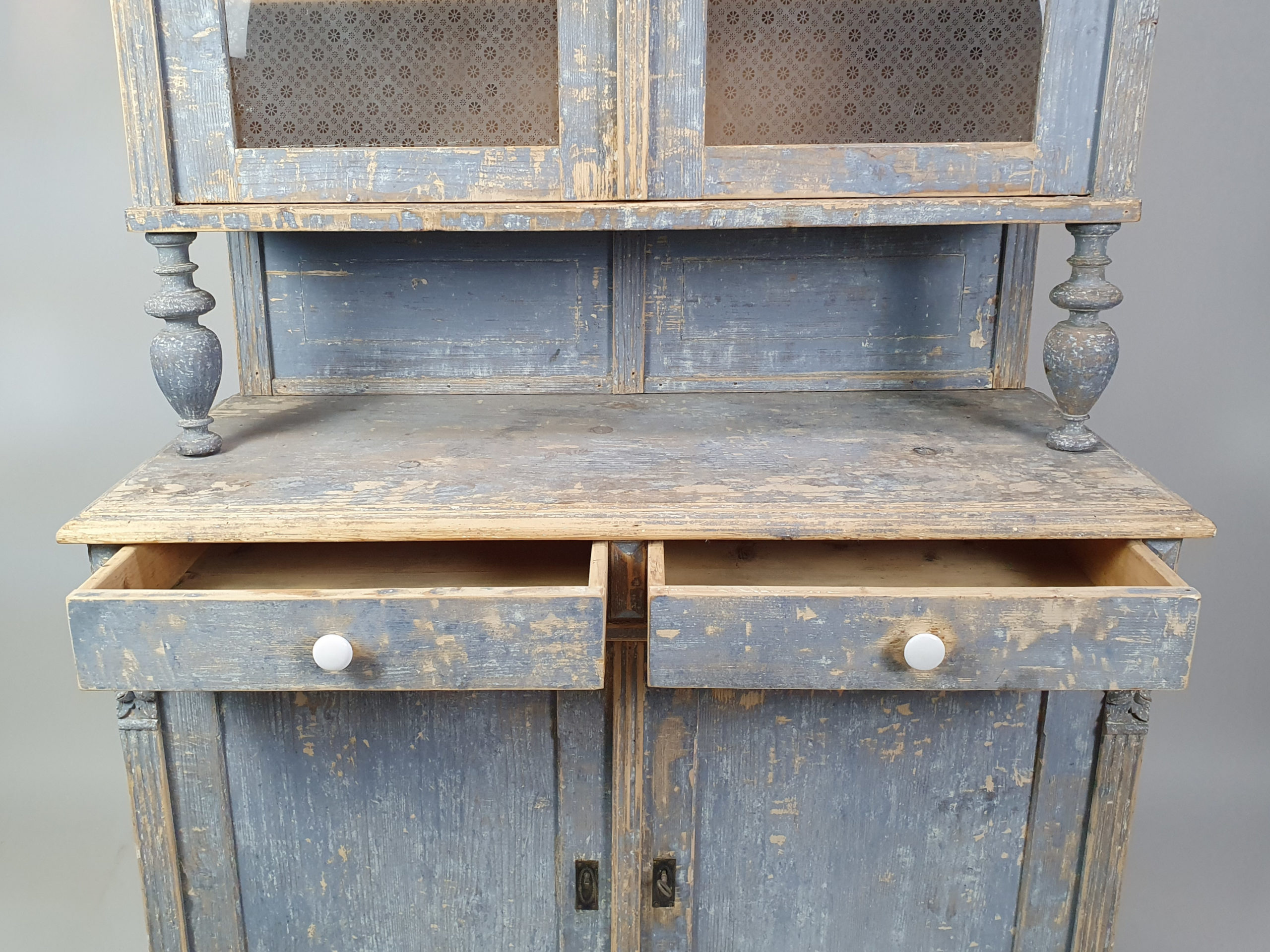 Antique Kitchen Dresser with original indigo blue paint
