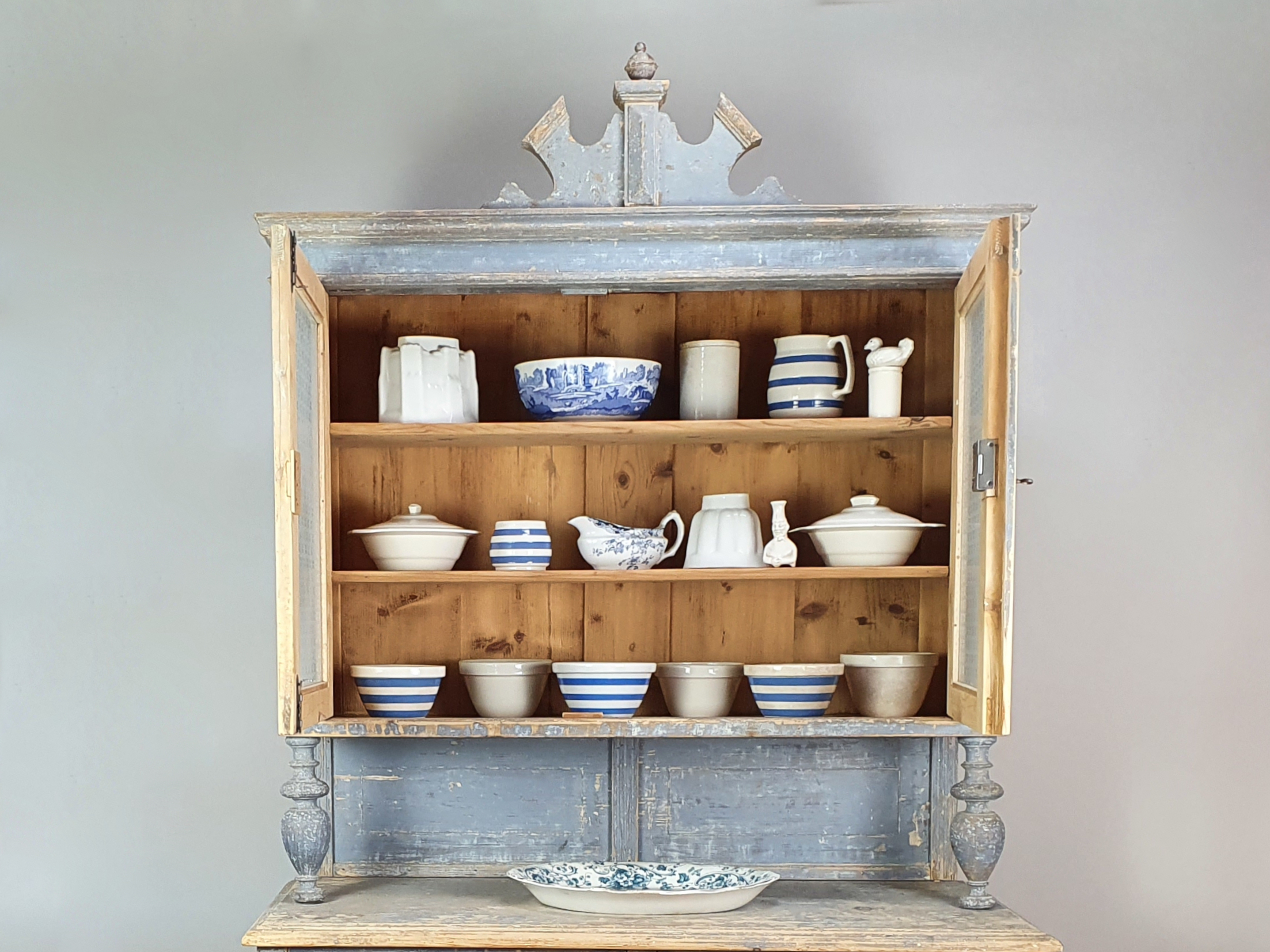 Antique Kitchen Dresser with original indigo blue paint