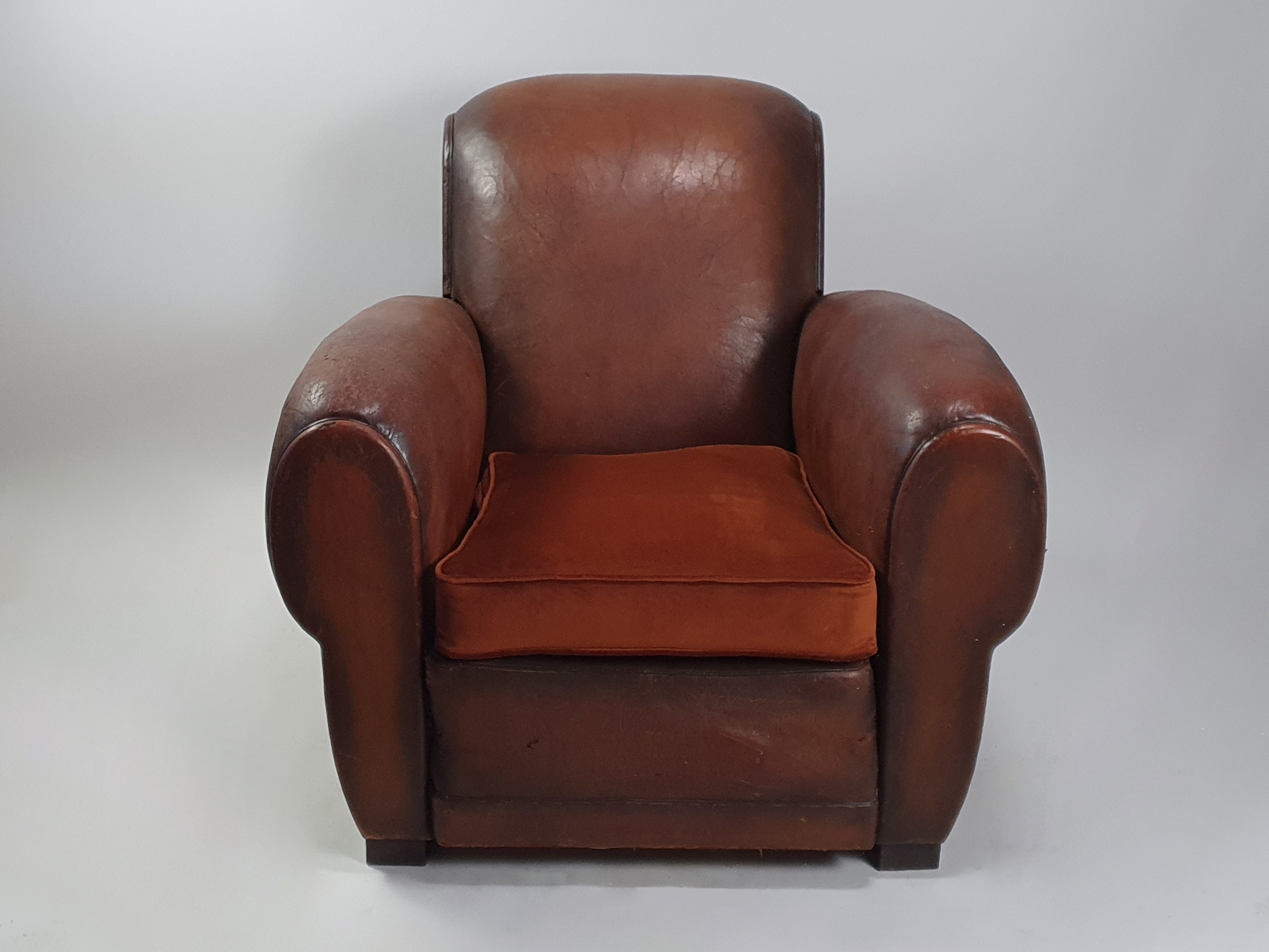 Large French leather Club Chair