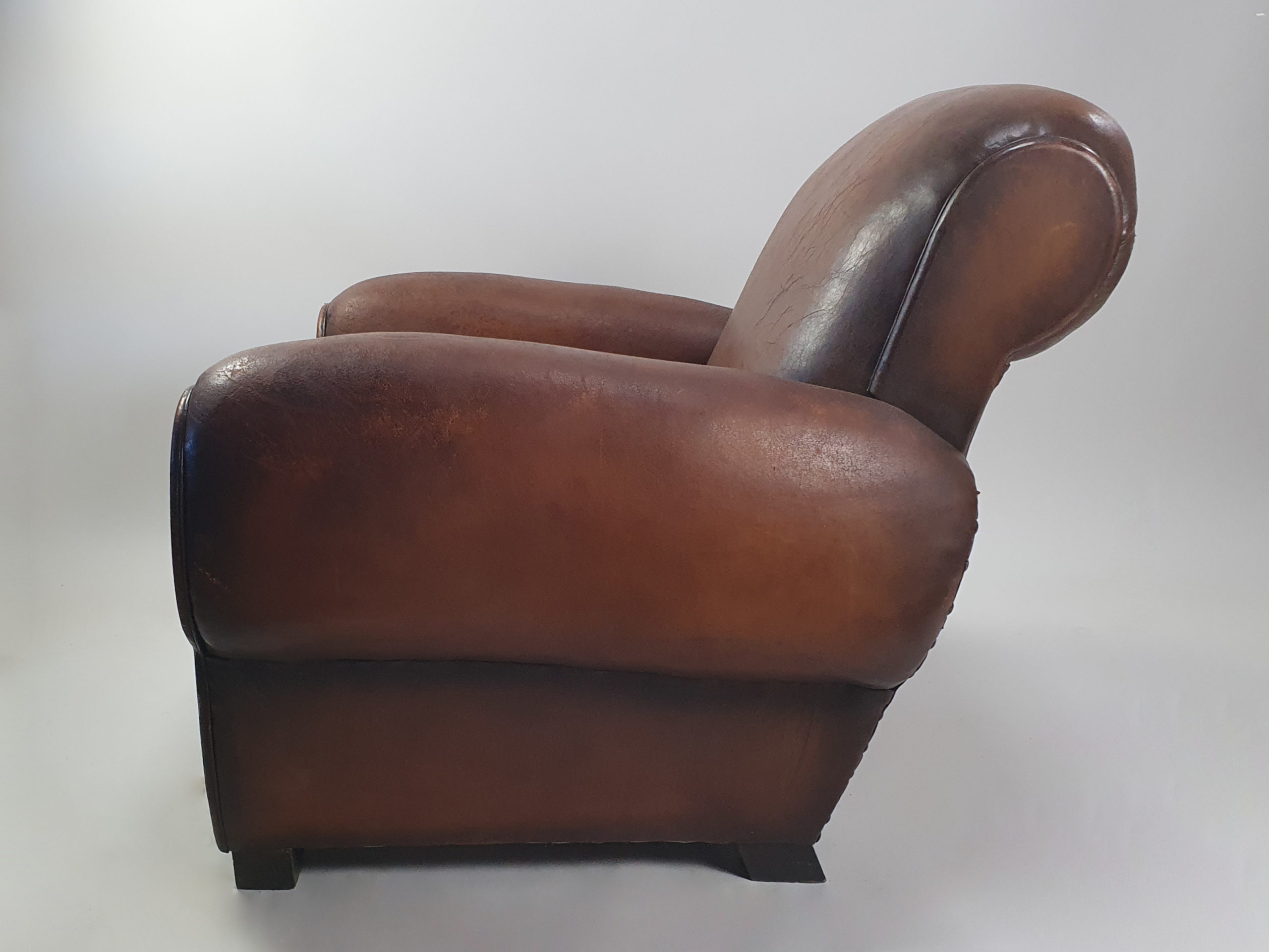 Large French leather Club Chair