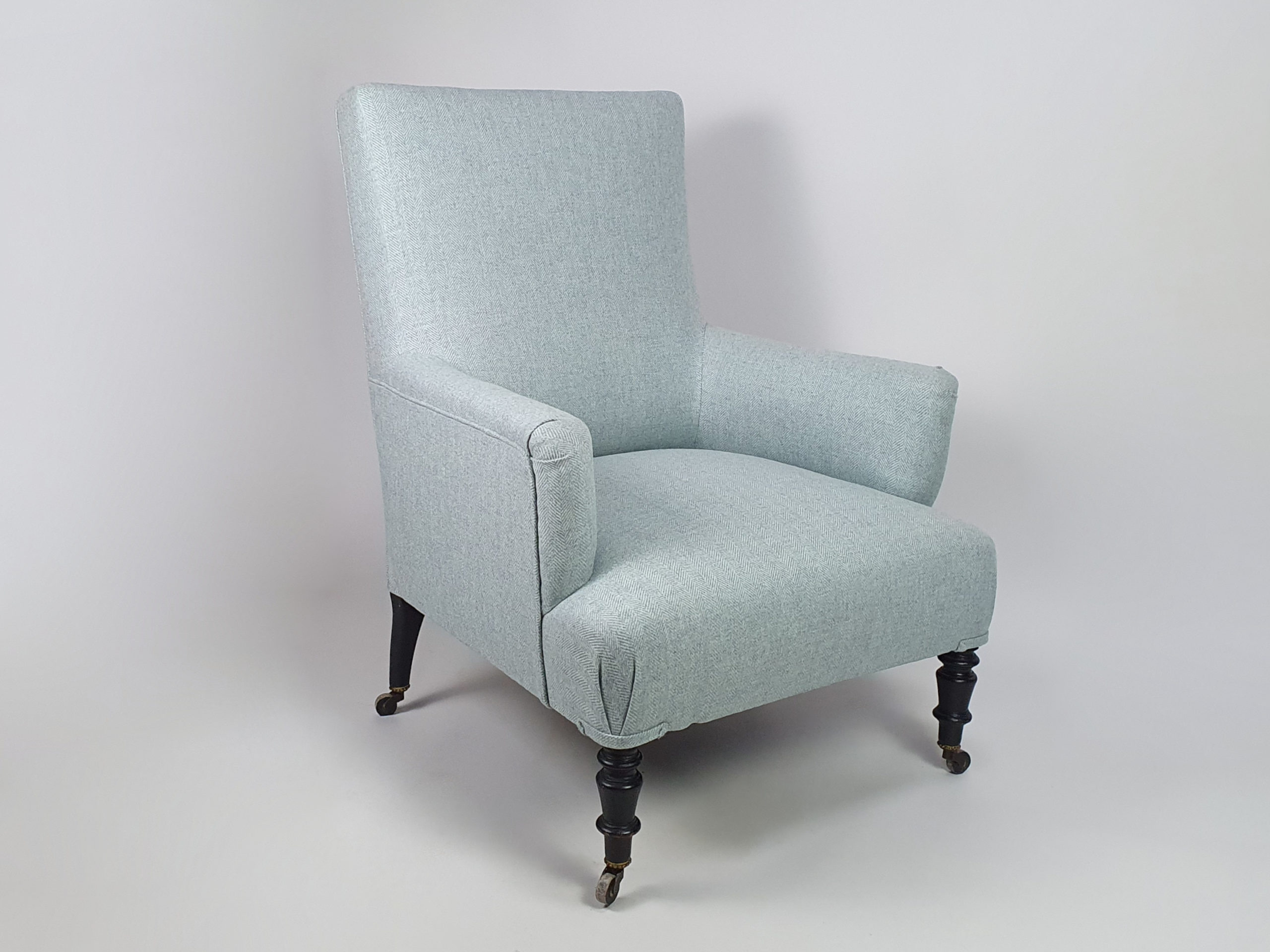 French antique Napoleon III Armchair and Footstool