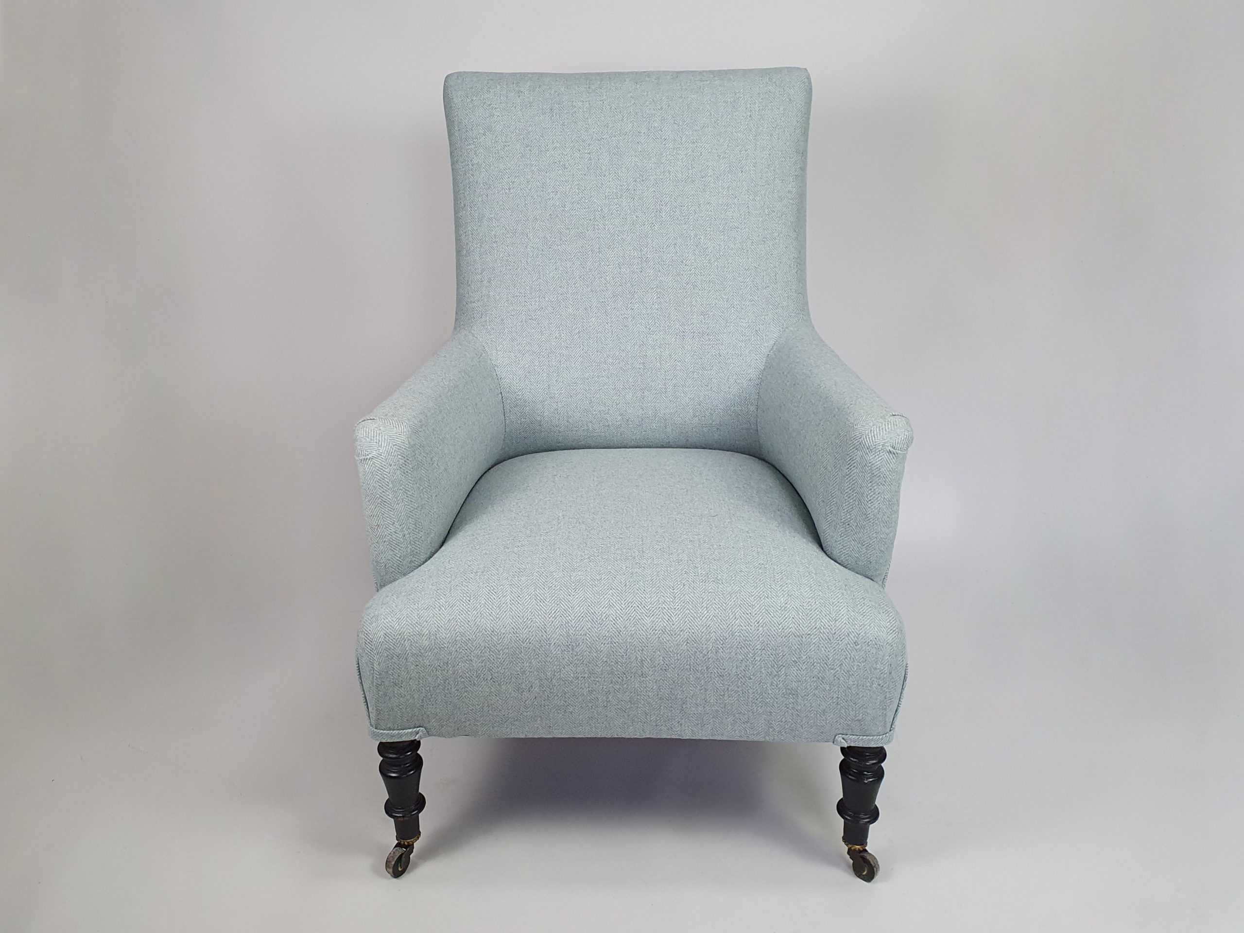 French antique Napoleon III Armchair and Footstool