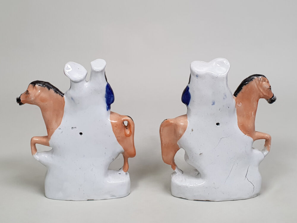 19th century antique ceramic Staffordshire figures - 'Going to Market' & 'Returning Home'