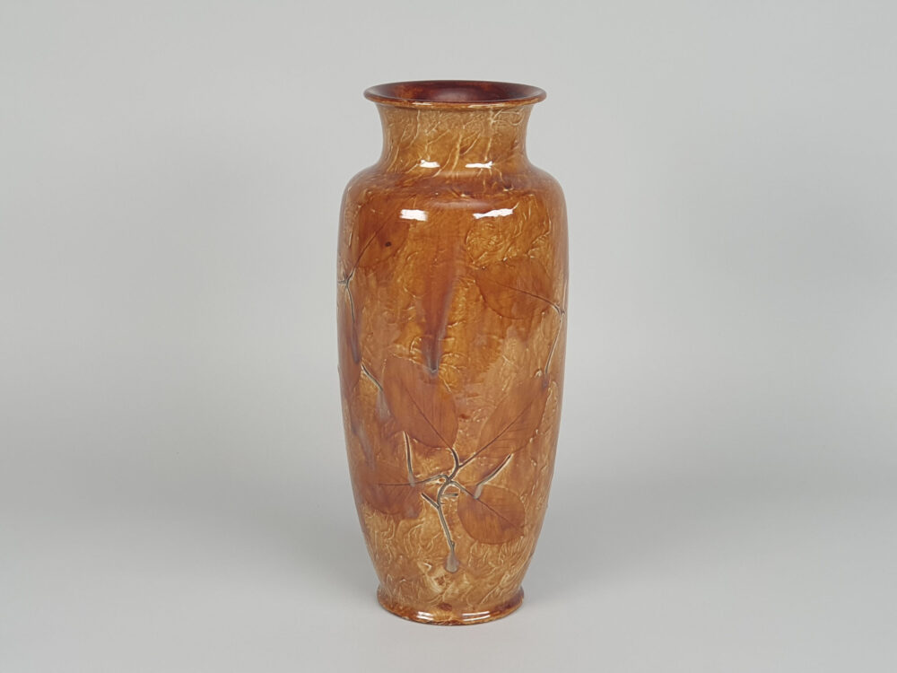 A Royal Doulton stoneware vase - autumn foliage & autumn leaves, by Joan Honey